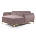 Sofá 3 Lugares Molino com Chaise Direito Veludo Rosa e Dourado