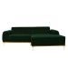 Sofá 3 Lugares Molino com Chaise Direito Veludo Verde e Dourado