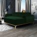 Sofá 3 Lugares Molino com Chaise Direito Veludo Verde e Dourado
