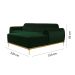 Sofá 3 Lugares Molino com Chaise Direito Veludo Verde e Dourado