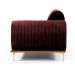Sofá 3 Lugares Molino com Chaise Esquerdo Veludo Bordô e Dourado