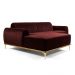 Sofá 3 Lugares Molino com Chaise Esquerdo Veludo Bordô e Dourado