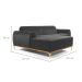 Sofá 3 Lugares Molino com Chaise Esquerdo Veludo Cinza e Dourado