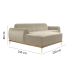 Sofá 3 Lugares Molino com Chaise Esquerdo Veludo Creme e Dourado