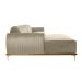Sofá 3 Lugares Molino com Chaise Esquerdo Veludo Creme e Dourado