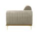 Sofá 3 Lugares Molino com Chaise Esquerdo Veludo Creme e Dourado