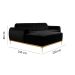 Sofá 3 Lugares Molino com Chaise Esquerdo Veludo Grafite e Dourado