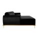 Sofá 3 Lugares Molino com Chaise Esquerdo Veludo Grafite e Dourado