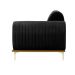 Sofá 3 Lugares Molino com Chaise Esquerdo Veludo Grafite e Dourado