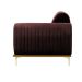Sofá 3 Lugares Molino com Chaise Esquerdo Veludo Marrom e Dourado