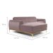 Sofá 3 Lugares Molino com Chaise Esquerdo Veludo Rosa e Dourado