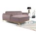 Sofá 3 Lugares Molino com Chaise Esquerdo Veludo Rosa e Dourado