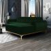 Sofá 3 Lugares Molino com Chaise Esquerdo Veludo Verde e Dourado