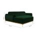 Sofá 3 Lugares Molino com Chaise Esquerdo Veludo Verde e Dourado