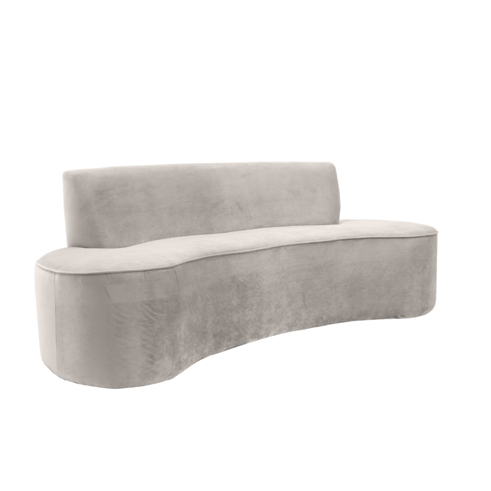 Sofá 3 Lugares Mondo Veludo Creme