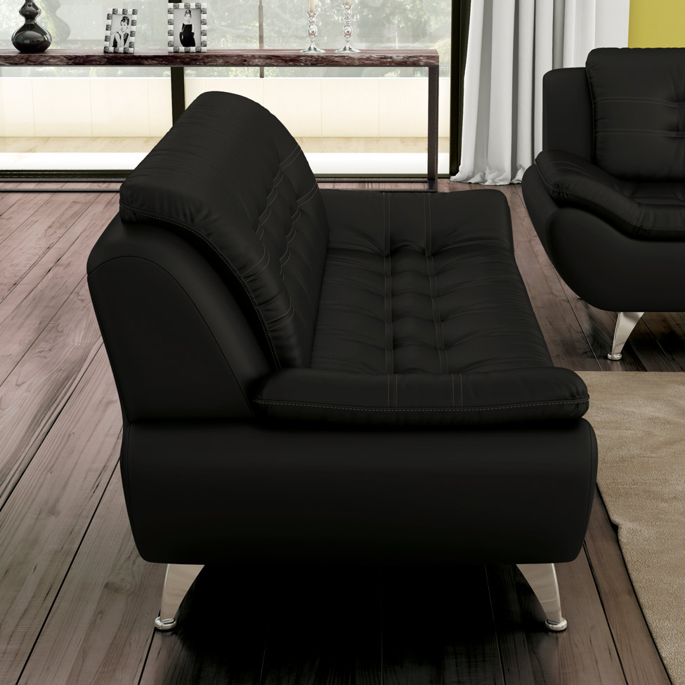 Sofá 3 Lugares New Passion Corino Preto