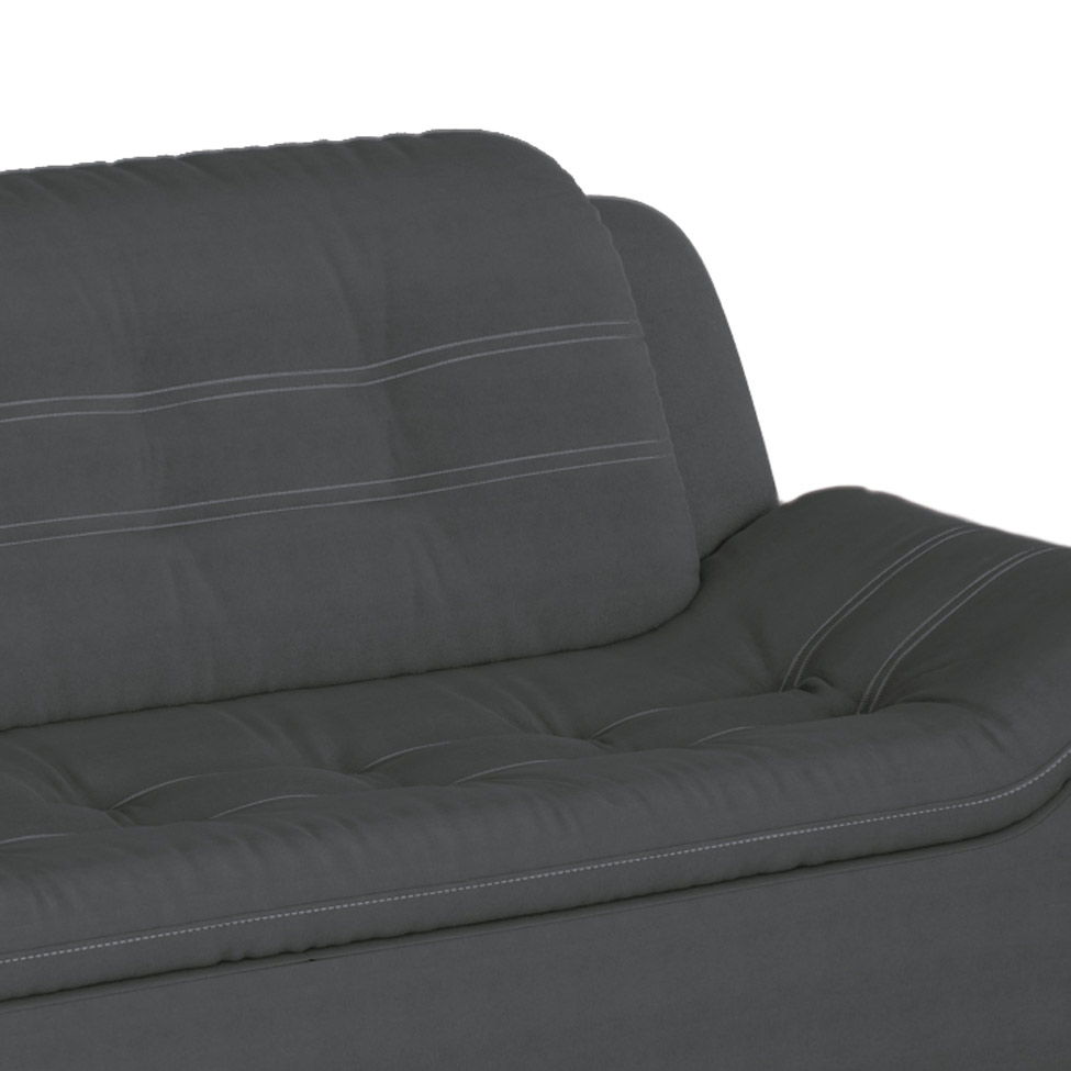 Sofá 3 Lugares New Passion Suede Cinza