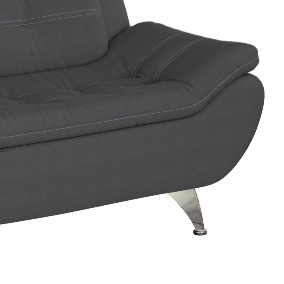 Sofá 3 Lugares New Passion Suede Cinza