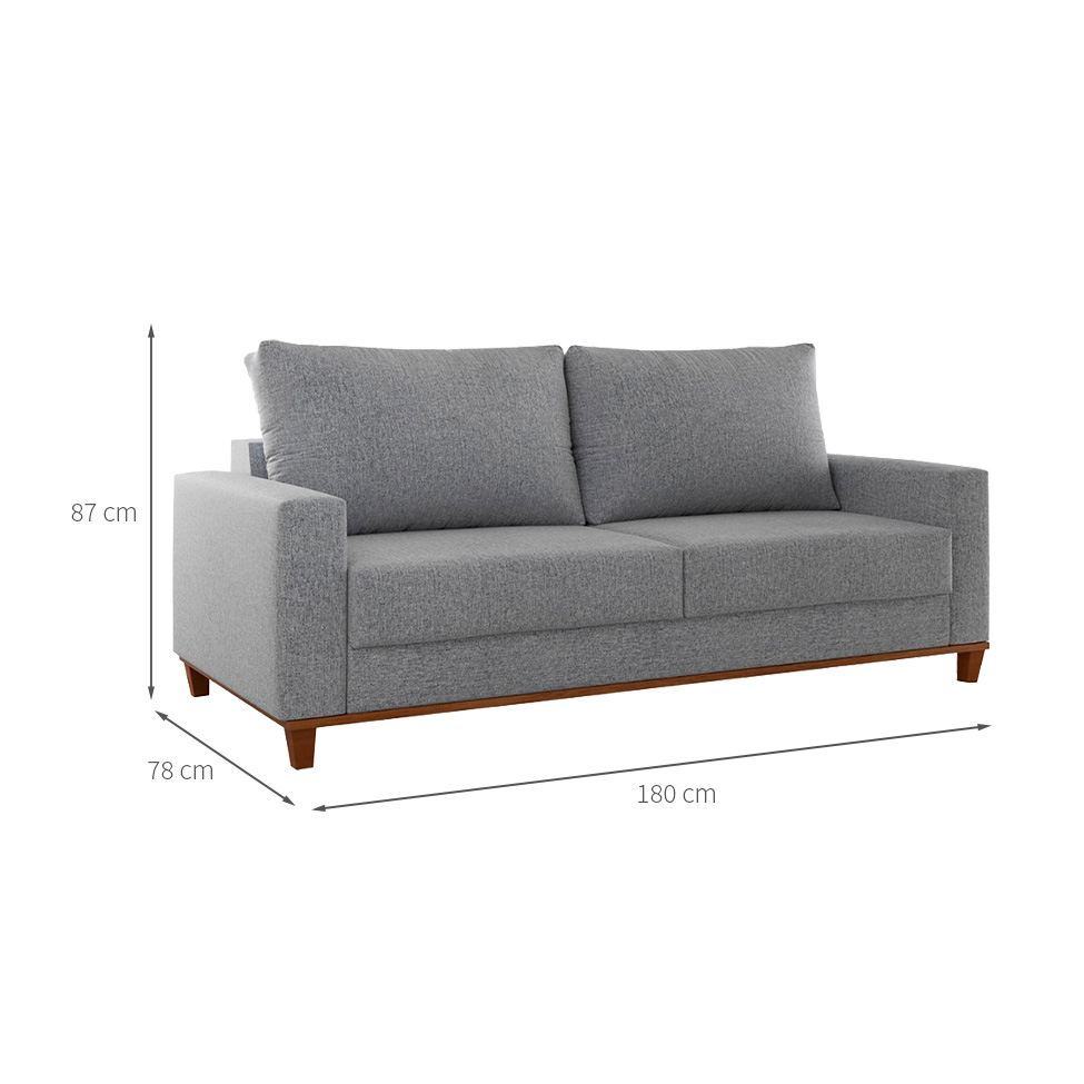 Sofá 3 Lugares New York Linho Cinza