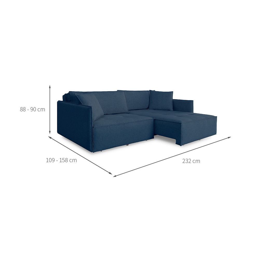 Sofá 3 Lugares Reclinável Sem Caixa Tommaso Linho Azul 232 cm