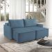 Sofá 3 Lugares Retrátil Moon com USB Linho Azul 220 cm
