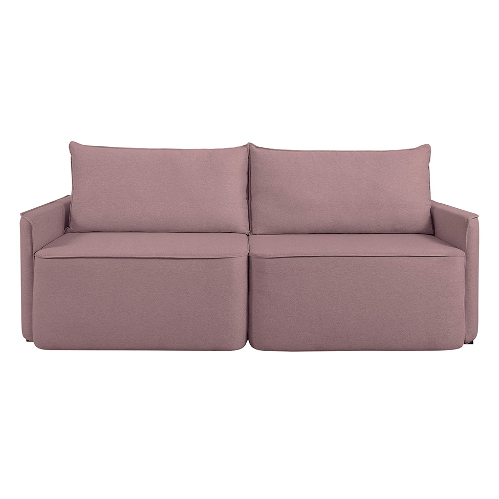 Sofá 3 Lugares Retrátil Moon com USB Linho Rosa 220 cm