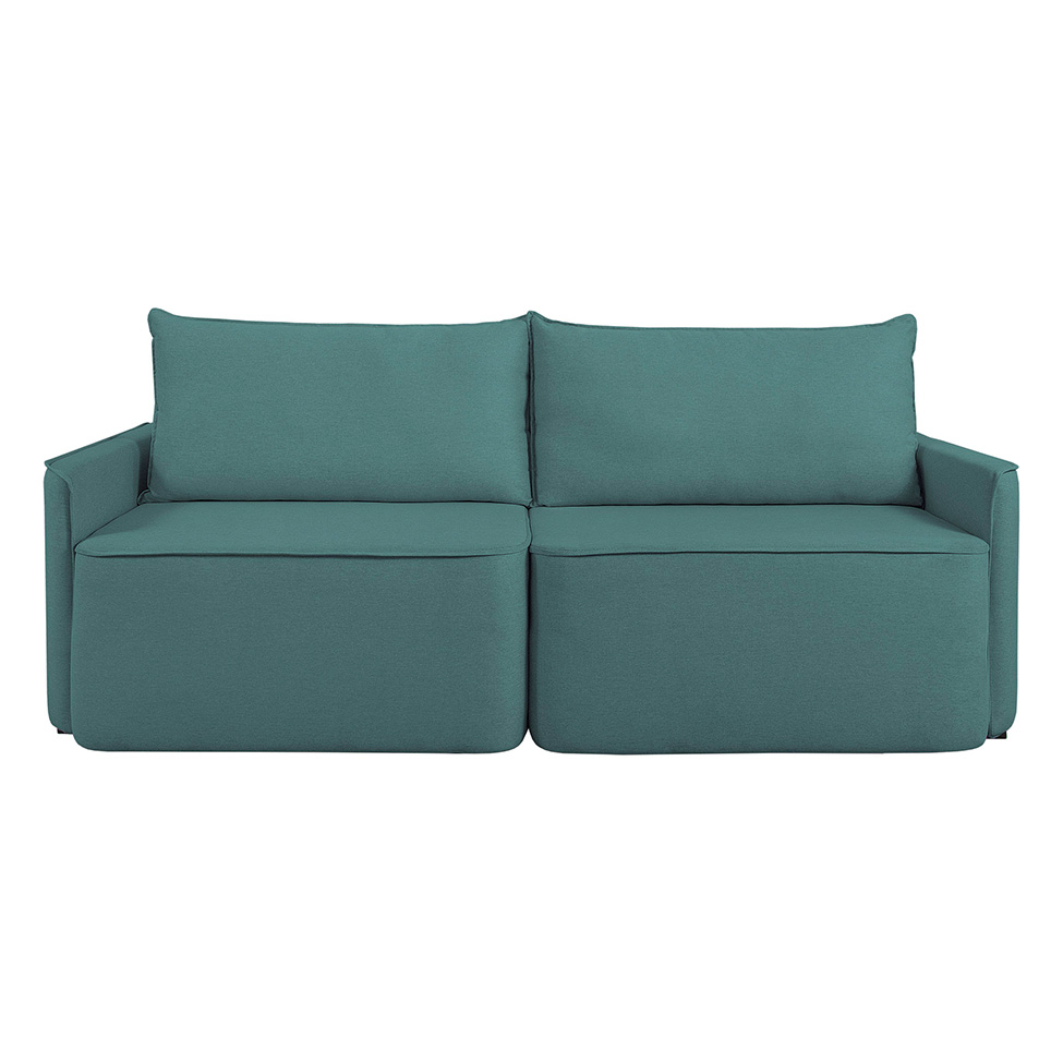 Sofá 3 Lugares Retrátil Moon com USB Linho Verde 220 cm