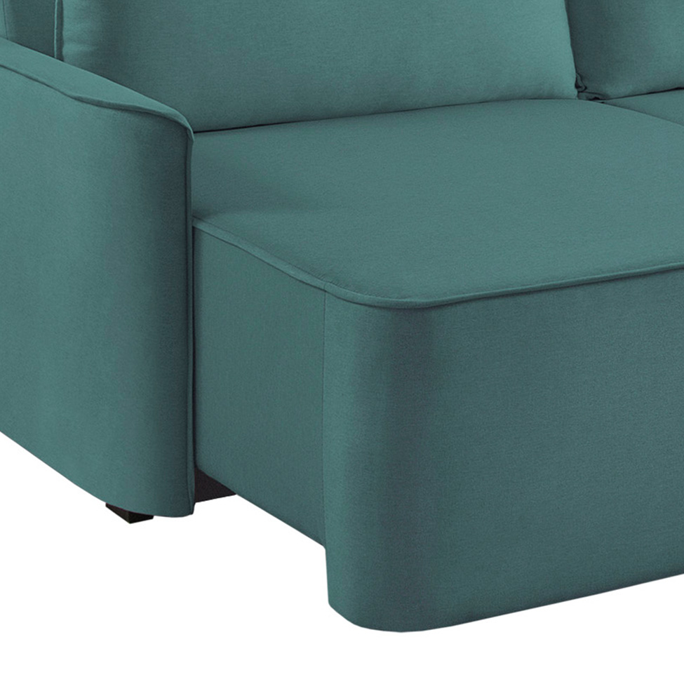 Sofá 3 Lugares Retrátil Moon com USB Linho Verde 220 cm