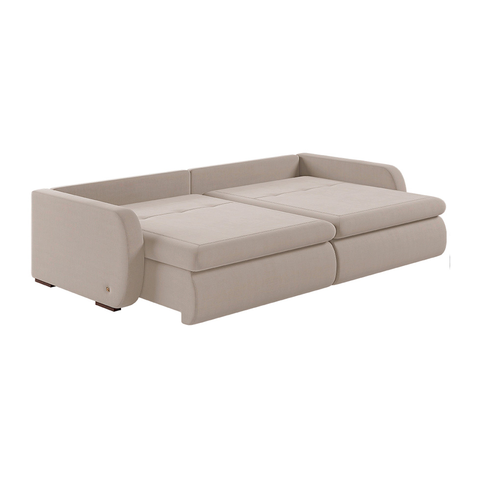 Sofá 3 Lugares Retrátil e Recinável Sunset Linho Cru 220 cm