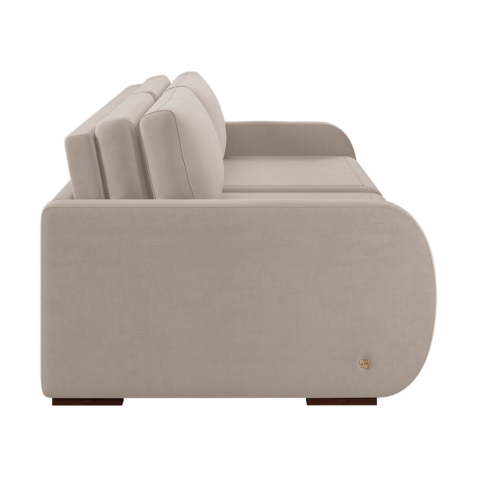 Sofá 3 Lugares Retrátil e Recinável Sunset Linho Cru 220 cm