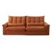 Sofá 3 Lugares Retrátil e Reclinável Aruba Veludo Terracota 230 cm