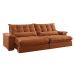 Sofá 3 Lugares Retrátil e Reclinável Aruba Veludo Terracota 230 cm