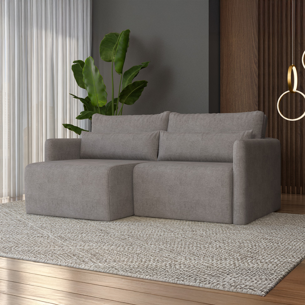 Sofá 3 Lugares Retrátil e Reclinável Bogotá Tellaio Rivera Cinza 224 cm