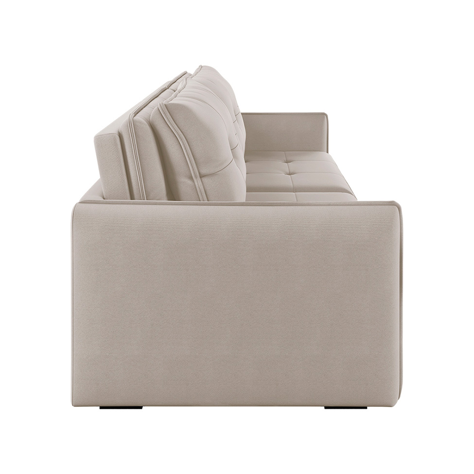 Sofá 3 Lugares Retrátil e Reclinável Braga Linho Cru 220 cm