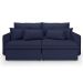 Sofá 3 Lugares Retrátil e Reclinável Cannes Linho Bouclé Azul 220 cm