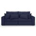 Sofá 3 Lugares Retrátil e Reclinável Cannes Linho Bouclé Azul 240 cm