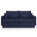 Sofá 3 Lugares Retrátil e Reclinável Cannes Linho Bouclé Azul 240 cm