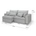 Sofá 3 Lugares Retrátil e Reclinável Cannes Linho Bouclé Cinza 200 cm