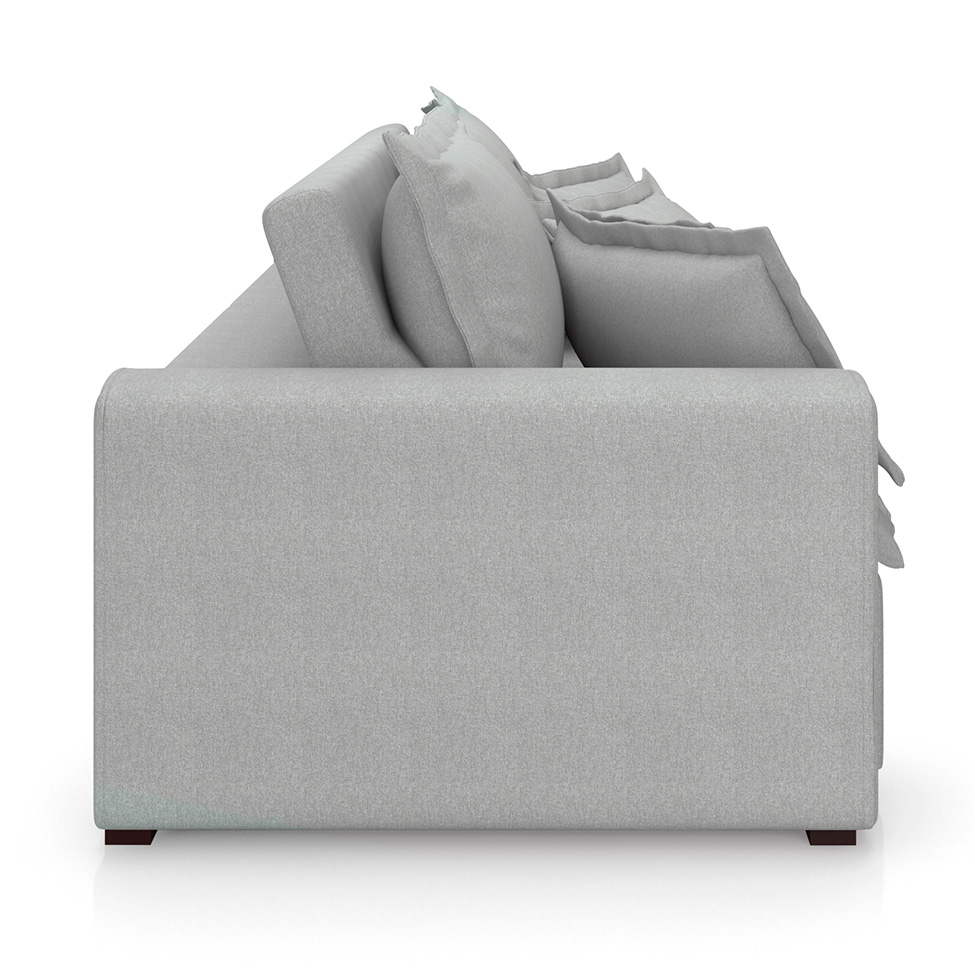 Sofá 3 Lugares Retrátil e Reclinável Cannes Linho Bouclé Cinza 200 cm