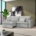 Sofá 3 Lugares Retrátil e Reclinável Cannes Linho Bouclé Cinza 220 cm