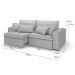 Sofá 3 Lugares Retrátil e Reclinável Cannes Linho Bouclé Cinza 220 cm