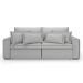 Sofá 3 Lugares Retrátil e Reclinável Cannes Linho Bouclé Cinza 220 cm