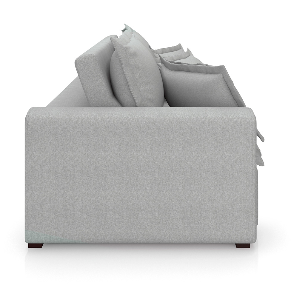 Sofá 3 Lugares Retrátil e Reclinável Cannes Linho Bouclé Cinza 220 cm