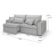 Sofá 3 Lugares Retrátil e Reclinável Cannes Linho Bouclé Cinza 240 cm