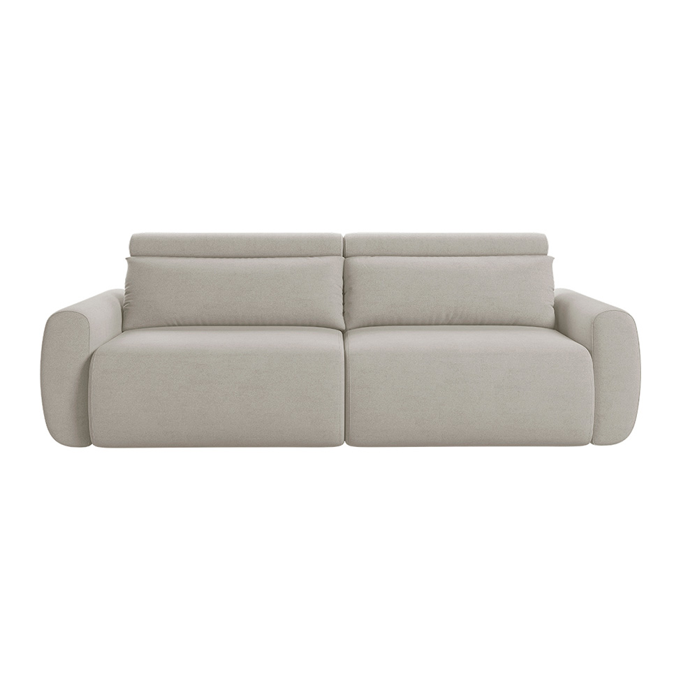 Sofá 3 Lugares Retrátil e Reclinável City Linho Bege Claro 180 cm