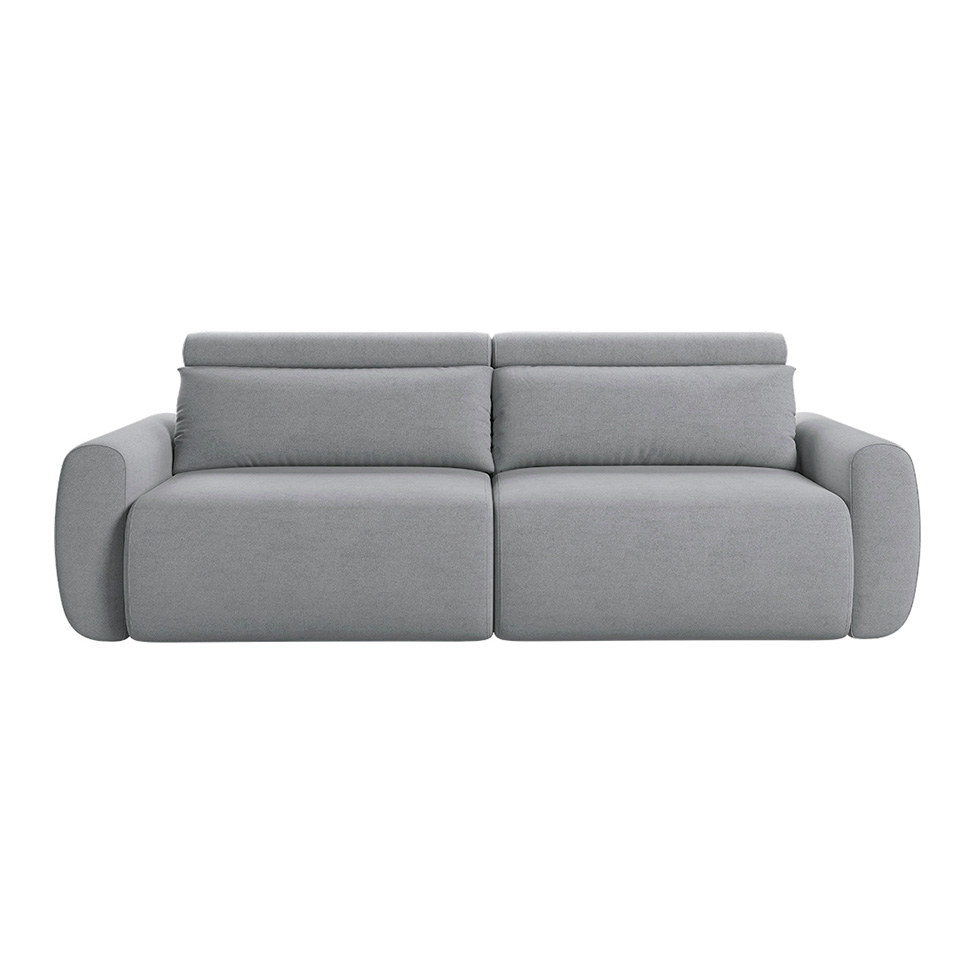 Sofá 3 Lugares Retrátil e Reclinável City Linho Cinza 180 cm