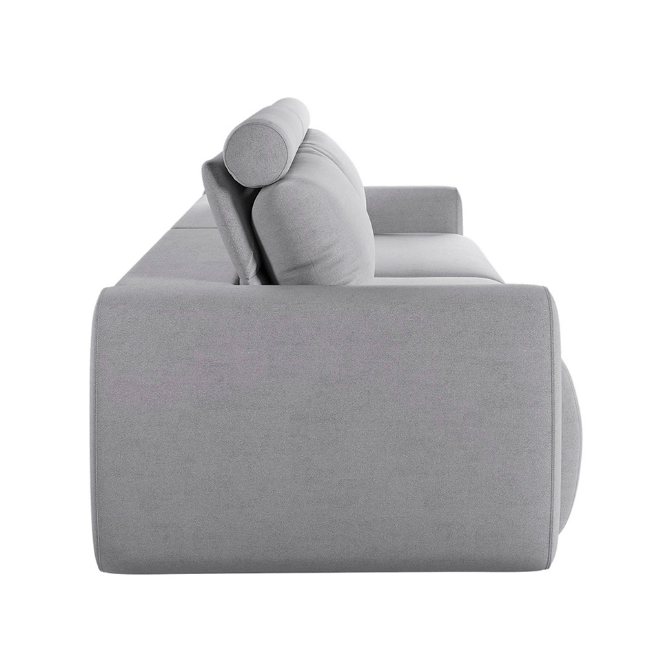 Sofá 3 Lugares Retrátil e Reclinável City Linho Cinza 180 cm