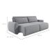 Sofá 3 Lugares Retrátil e Reclinável City Linho Cinza 220 cm