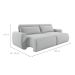 Sofá 3 Lugares Retrátil e Reclinável City Linho Cinza Claro 180 cm