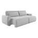 Sofá 3 Lugares Retrátil e Reclinável City Linho Cinza Claro 180 cm